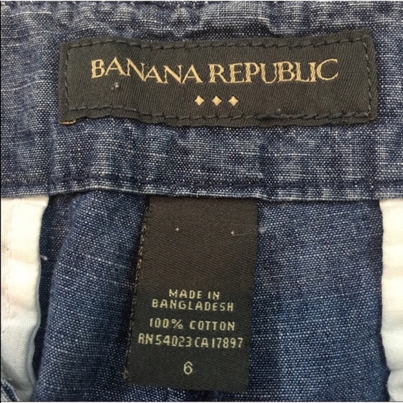 SOLD 6 Banana Republic Chambray Pocket Flap Shorts - Picture 4 of 8